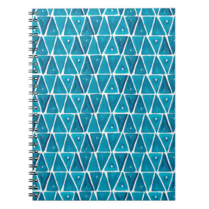 Carnet Aquarelle abstrait triangles bleus sans soudure ba