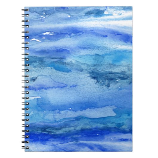 Carnet Aquarelle abstraite de bleu (Devant)