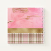 Carnet Aquarelle Abstraite dorée rose (Dos)