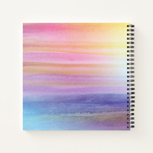 Carnet Aquarelle Abstraite élégante rose violet avec nom (Dos)