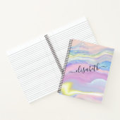 Carnet Aquarelle Abstraite Marbre Nom du script Monogramm (Intérieur)