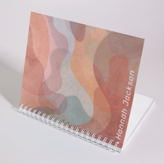 Carnet Aquarelle Abstraite moderne Colorful Nom
