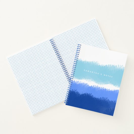 Carnet Aquarelle Abstraite moderne tons bleus (Intérieur)