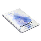 Carnet Aquarelle Abstraite trait de brosse bleu clair (Côté Droit)