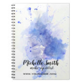 Carnet Aquarelle Abstraite trait de brosse bleu clair (Devant)