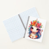 Carnet Aquarelle adorable mignonne jolie bébé licorne (Intérieur)