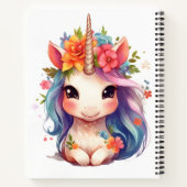 Carnet Aquarelle adorable mignonne jolie bébé licorne (Dos)