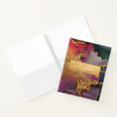 Carnet Aquarelle agate chic glam or violet bleu vert (Intérieur)