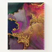 Carnet Aquarelle agate chic glam or violet bleu vert (Dos)