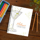 Carnet Aquarelle amusante Simple Cocktail Martini Olives