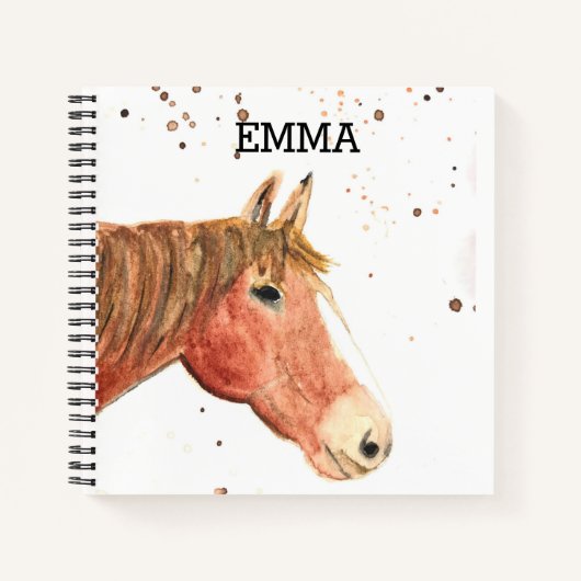 Carnet Aquarelle animale pour les filles personnalisée (Devant)