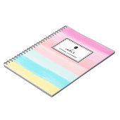 Carnet Aquarelle Arc-en-ciel Pastel Stripes Baking Recett (Côté gauche)