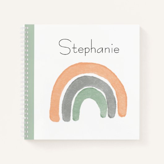 Carnet Aquarelle arc-en-ciel personnalisée Esquisse moder (Devant)