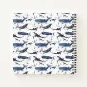 Carnet Aquarelle Baleine et Motif d'Ancres (Dos)