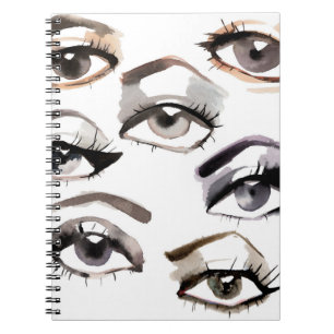 Carnet Aquarelle beaux yeux motif