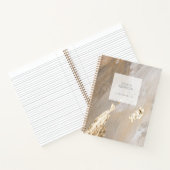 Carnet Aquarelle Beige Or élégant Nom Notaire Public (Intérieur)
