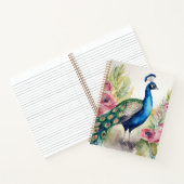 Carnet aquarelle belle paon parmi les fleurs (Intérieur)