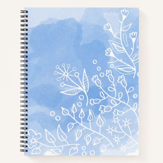 Carnet Aquarelle blanche et bleue (Devant)