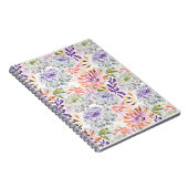Carnet Aquarelle blanche, fleurs roses (Côté Droit)