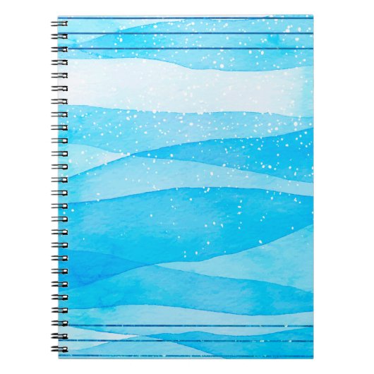 Carnet Aquarelle bleu arrière - plan (Devant)
