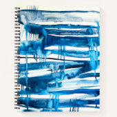 Carnet Aquarelle bleu art abstrait (Devant)