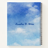 Carnet Aquarelle bleu & blanc sur mesure (Dos)