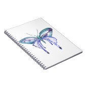 Carnet aquarelle bleu bleu pourpre papillon (Côté Droit)