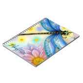 Carnet Aquarelle Bleu Dragonfly, Personnaliser (Côté gauche)