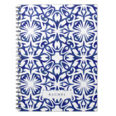 Carnet Aquarelle bleu et blanc Motif espagnol Carrelage (Devant)