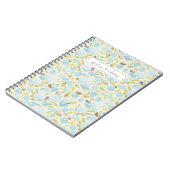 Carnet Aquarelle bleu floral (Côté gauche)