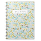 Carnet Aquarelle bleu floral (Devant)