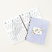Carnet Aquarelle bleu Floral Frame Family Recette (Intérieur)