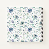 Carnet Aquarelle bleu Floral Table de chevet Rêves (Dos)