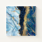 Carnet Aquarelle Bleu Marbre Or      (Dos)
