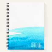 Carnet Aquarelle bleu océan minimal (Devant)