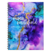 Carnet Aquarelle bleu or pourpre (Devant)