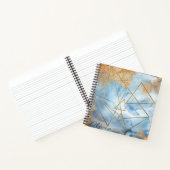 Carnet Aquarelle bleu or - Script de nom Abstrait (Intérieur)