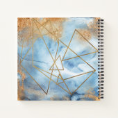 Carnet Aquarelle bleu or - Script de nom Abstrait (Dos)