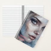 Carnet Aquarelle Bleu Tones Portrait de femme (À l'intérieur)