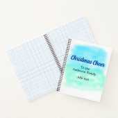 Carnet Aquarelle bleu vert Noël vacances ajouter famille (Intérieur)