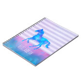 Carnet Aquarelle bleue Cheval Silhouette sur les bandes (Côté gauche)