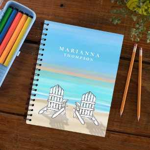 Carnet Aquarelle bleue Côte personnalisée