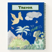 Carnet Aquarelle Bleue Cute Dinosaur (Dos)