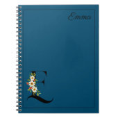 Carnet Aquarelle bleue de marguerite hibiscus initial (Devant)