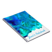Carnet Aquarelle bleue Design océanique abstrait (Côté Droit)