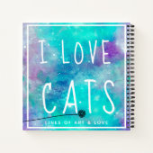 Carnet Aquarelle bleue Galaxy I Love Dessin Amoureux des  (Dos)