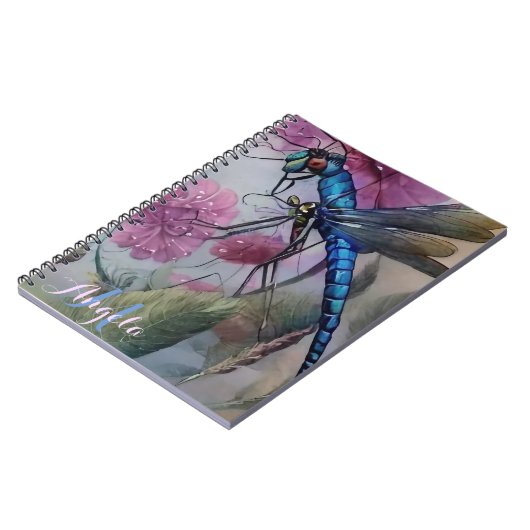 Carnet Aquarelle Bleue libellule (Côté gauche)