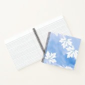 Carnet Aquarelle bleue moderne et feuilles d'érable blanc (Intérieur)
