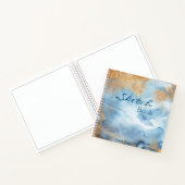 Carnet Aquarelle bleue Nom Abstrait Esquisse de script (Intérieur)