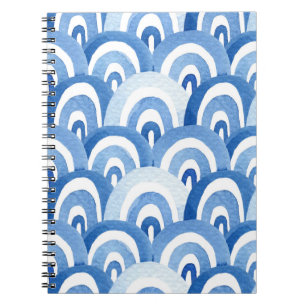 Carnet Aquarelle bleue : Vagues de mer Abstraites